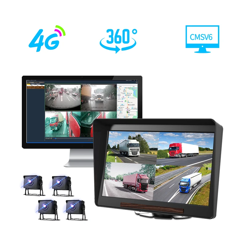 Видеорегистратор для грузовика 4G android 8 1 4 камеры подходит cmsv6 GPS Управление парком транспортных средств живое видео 8-36 в 4g камера
