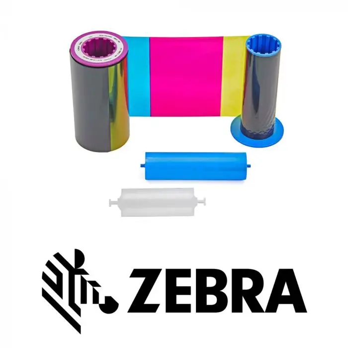 800012-445 YMCK Color Ribbon & 800012-601 Ribbon Transfer Film For Zebra ZXP Series 8 ZXP8 Printer