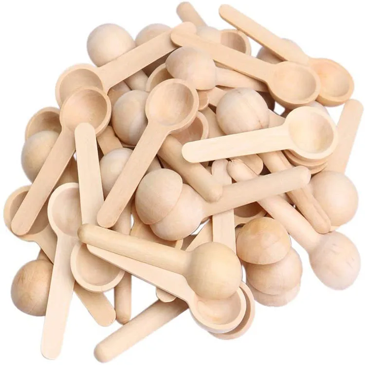 Sample Available Wholesale Disposable Measuring Wood Kitchen Wooden Small Mini Tea Spoons For Salt Condiment Coffee Honey