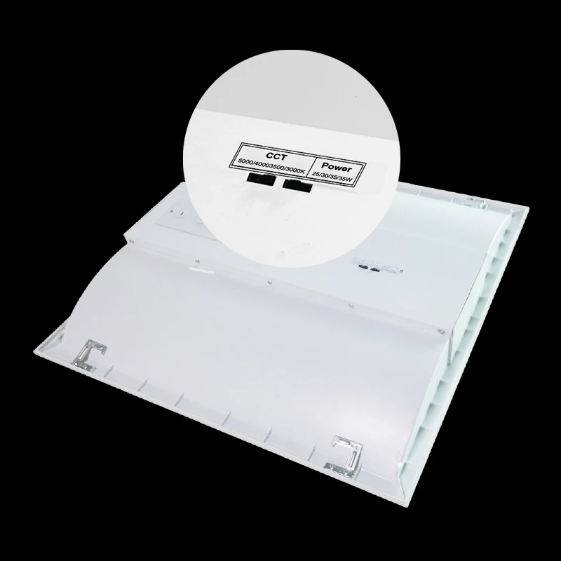 CCT and wattage 4 steps adjustable UL listed 2x2 2x4 led recessed troffer panel with 5 years warranty