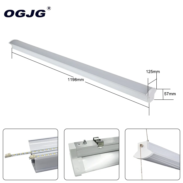 1.2m 4ft 40w Fluorescent Fixture LED tube light Garment factory Lighting LED Linear Light