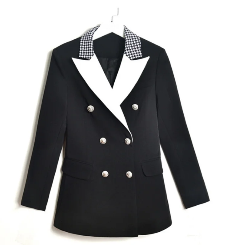 Made to Measure New Design Colorblock Double Breasted Winter Jacket Woman Women Autumn Fall Jacket Woman