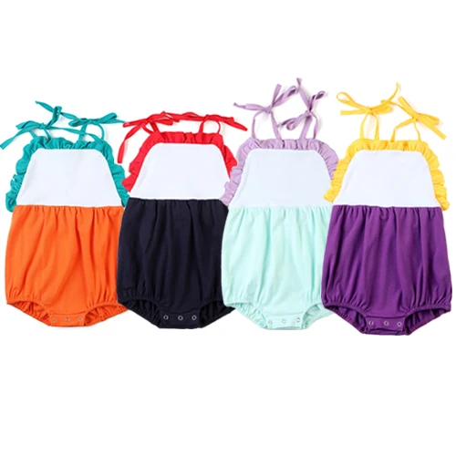 Monogrammed Baby Bubble Romper Newborn Clothes Cotton Infant And Toddler Ruffle Rompers