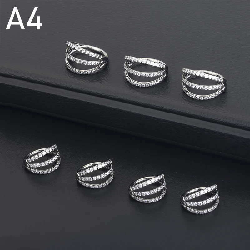 Tragus Septum Piercing Septum Ring Hinged Segment Septum Conch Lip Cartilage Hoops Zircon Titanium Nose Rings