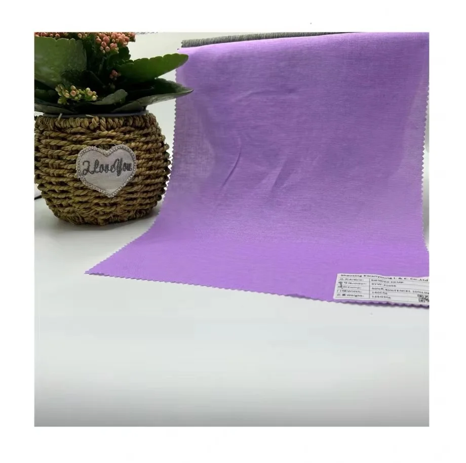 2023 high quality RAYON TENCEL LINEN woven twill fabric in washed reactive dyed KYW-21056