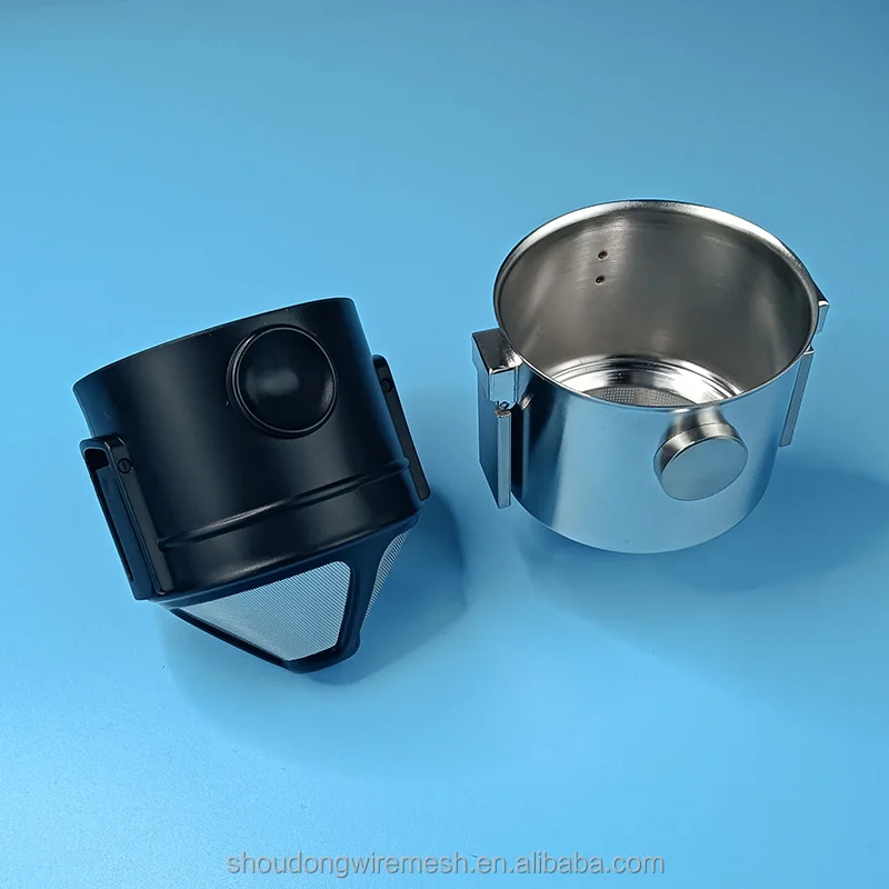 304 из нержавеющей стали двухслойный фильтр для кофейной воронки многоразовый безбумажный складной кофе с двумя ушками