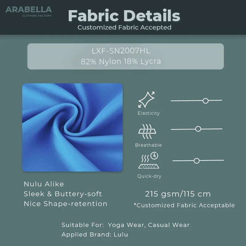 Arabella Clothing 2025 Custom Logo Nylon High Impact Workout Scrunch Gym Leggings With Back Pockets
