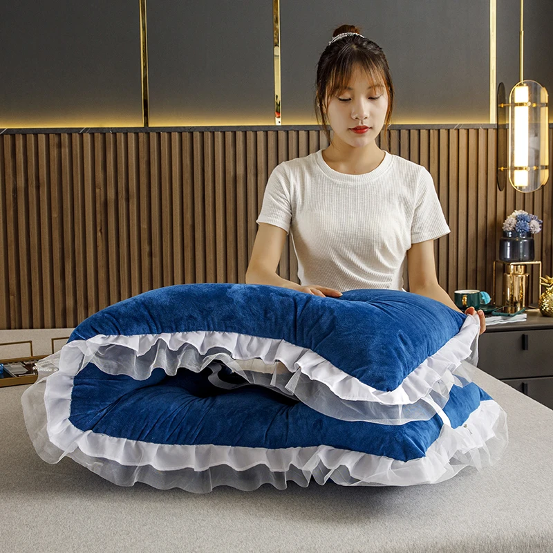 Hot sale multi-color lace european style back support reading pillow back wedge pillow long bed backrest pillow