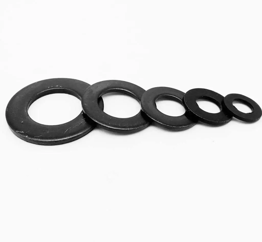 Black Grade 8.8 Steel Flat Washers 5/10/25/50/100x M1.6 M2 M2.5 M3 M3.5 M4 M5 M6 M8 M10 M12 M14 -M24 GB97 DIN125 Flat Washers