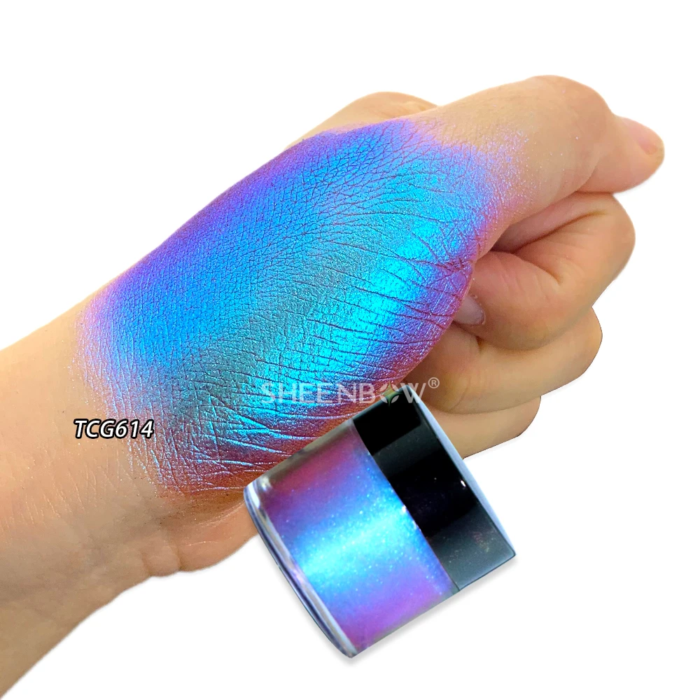 Sheenbow multi chrome chameleon aurora new eyeshadows pigment bulk pink multi chrome eyeshadow