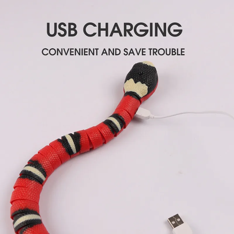 Interactive Sensing Snake Tease Cats Funny Rechargeable Accessories Pet Dogs Play Automatic Cat Toys