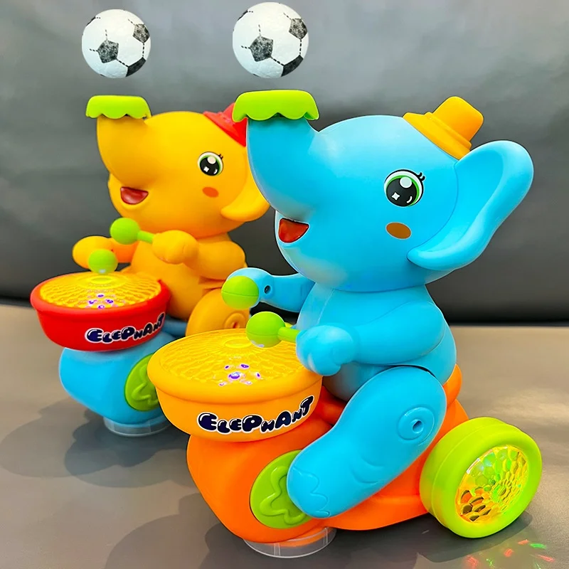 Elephant With Music And Flashing Light Kids Electric Toys Play The Drum Animal Toys For Kids