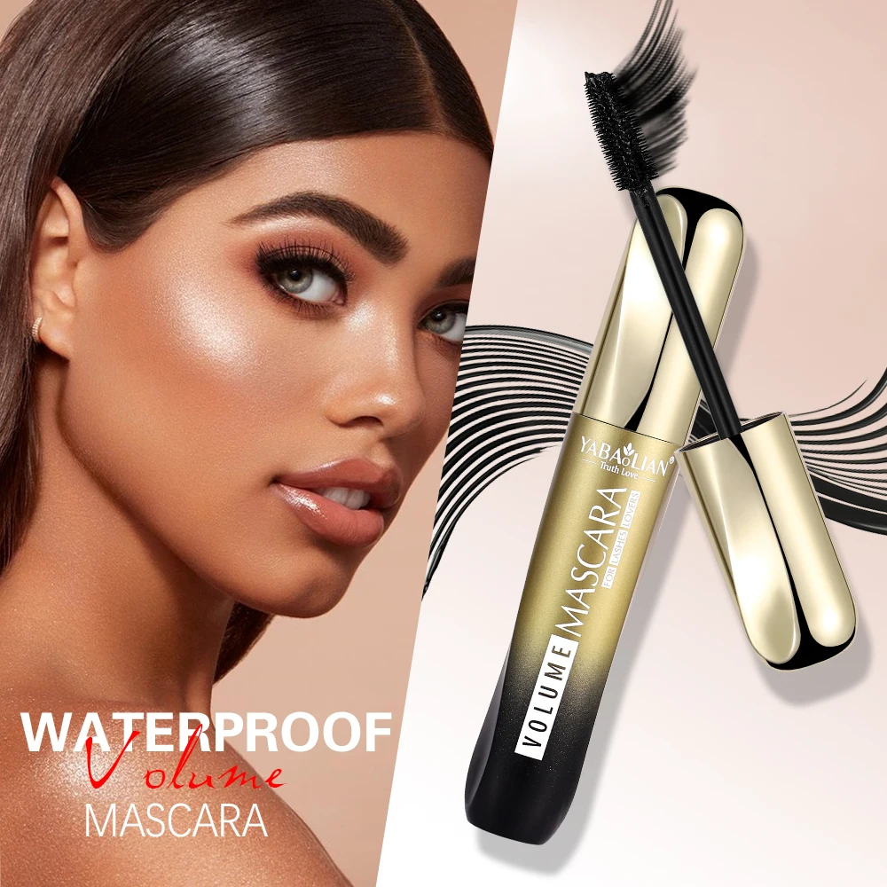Customize Brand 4D Silk Fiber Lash Mascara Long Curling Volume Express Eyelashes Waterproof Liquid Eye Lashes Extension Mascara