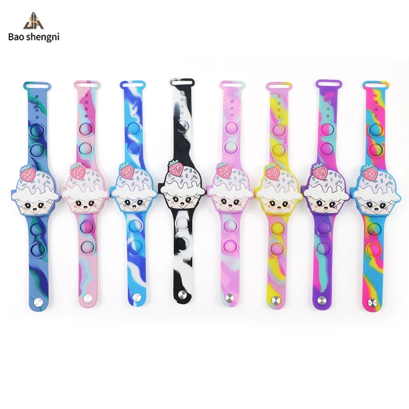 Factory Direct wholesale Fashion Profession Design Baby Wristband Cartoon Strawberry Ice Cream  Kids Watches