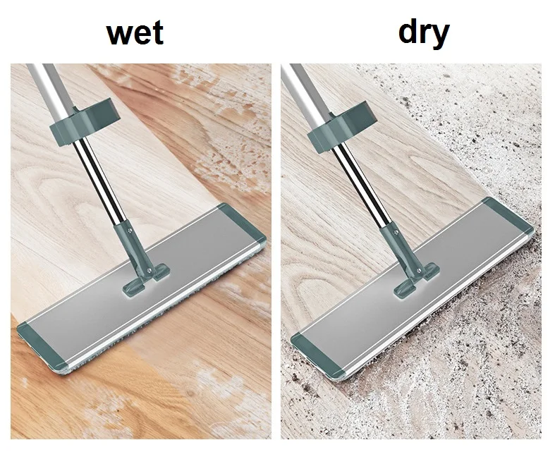 Eisho Hot Selling Aluminium Base Plate Wet and Dry 2 in 1 Multifunction Microfiber Cleaning Tools Magic Flat