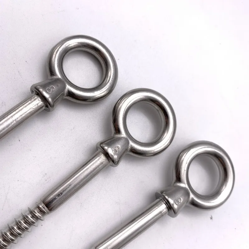 M8 M10 Stainless Steel Eye Wood Screw Eye Bolt Screw with Thread For Outdoors