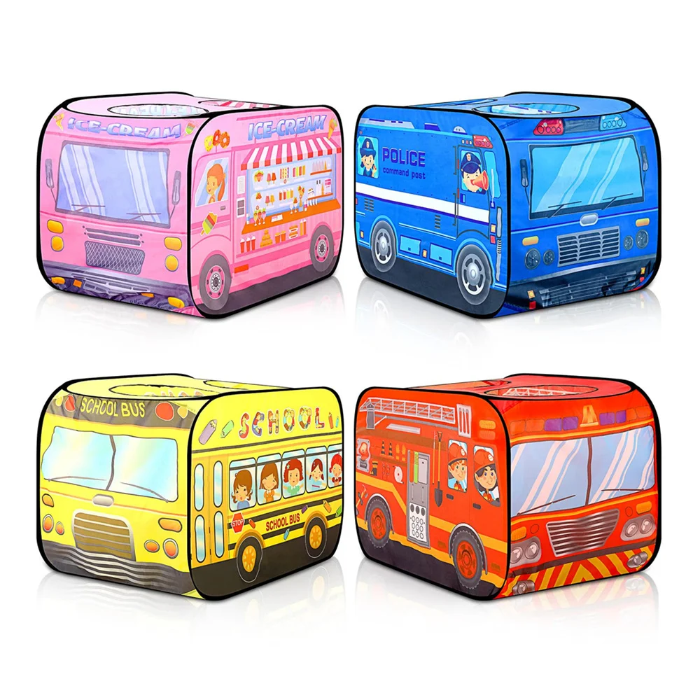 Kids Foldable Indoor and Outdoor Playhouse Vehicle Toys for Girls and Boys Fun Interesting Play Gift Prop