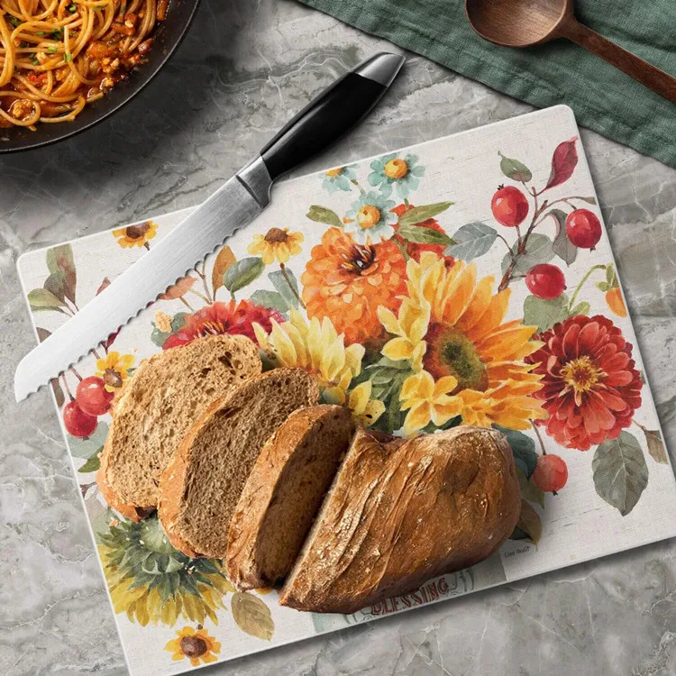 28*38cm rectang sublimation blank glass cutting board Heat press printed blank tempered glass cutting board for home decoration