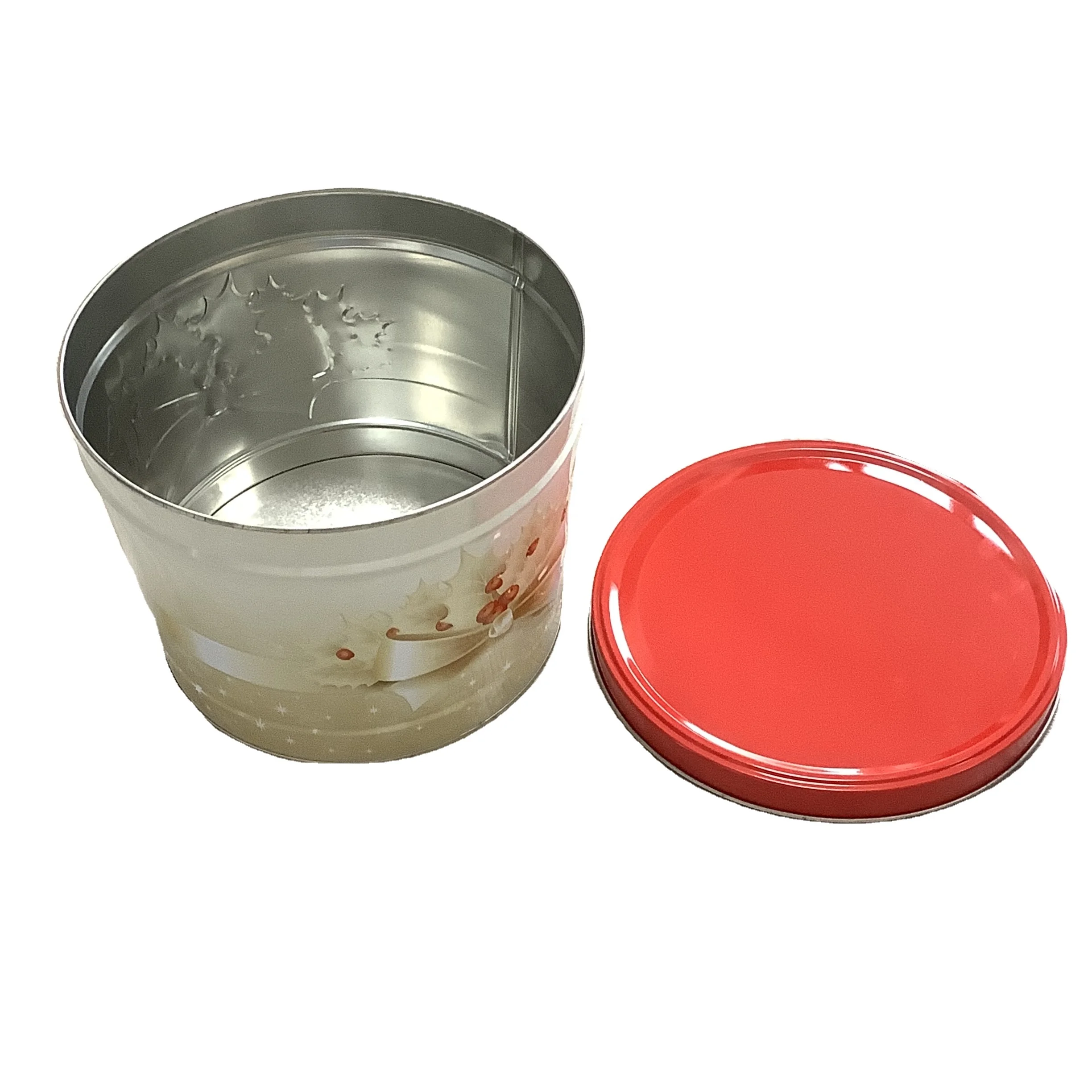 Factory Cheap 2 Gallon Custom Metal Handle Colorful Metal Ice Popcorn Tin Bucket With Lid