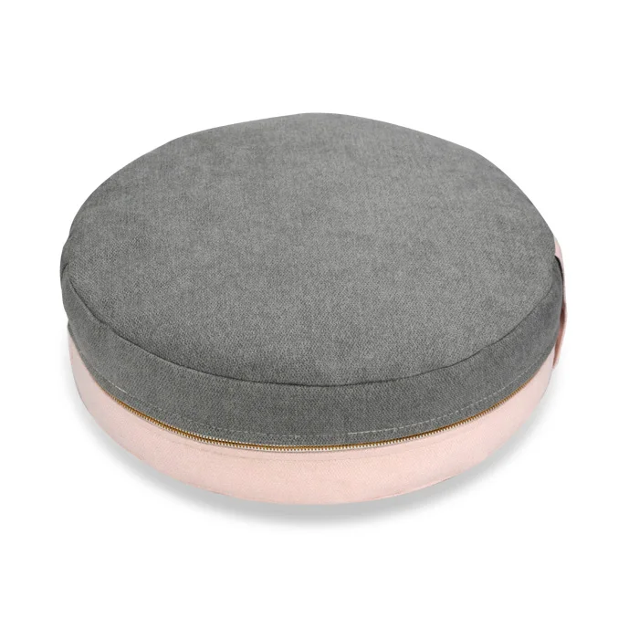 Fashion Two-color Meditation Cushion Comfort Soft Velvet Cover Organic Buckwheat Hull Filled Meditation Zafu Pillow