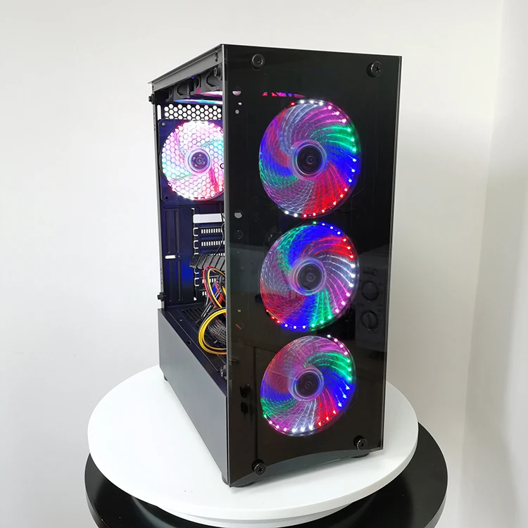 Tempered glass gaming pc cabinet ATX full tower gamer computer case