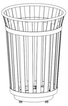 Outdoor dustbin public steel metal rubbish dust trash garbage can waste bin