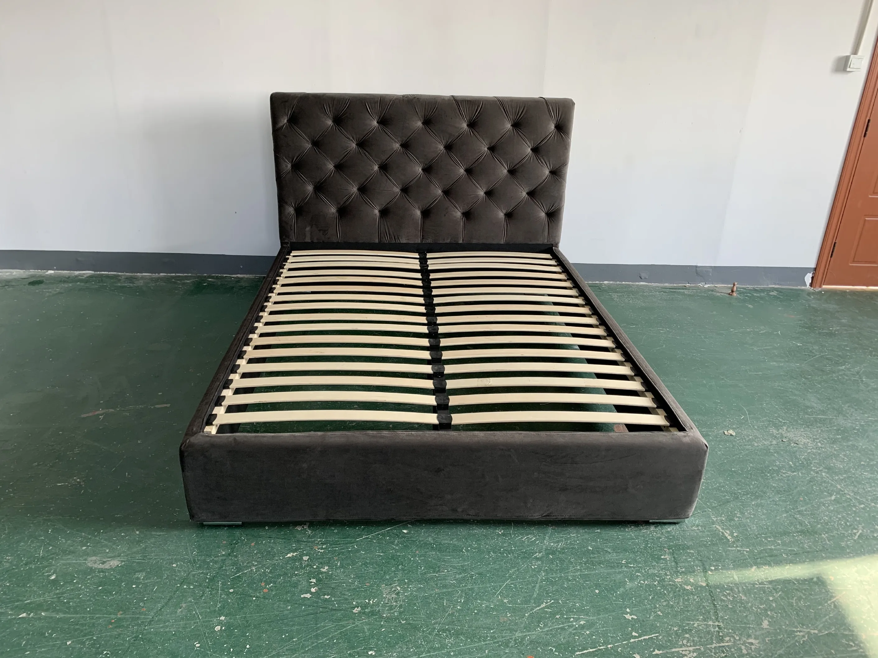 Wooden loft storage bed double frame with gas lift