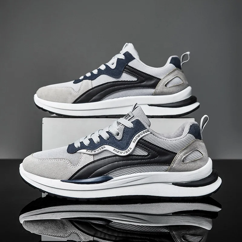 Comfortable mesh upper lightweight and flexible running sport custom logo sneakers men casual shoes