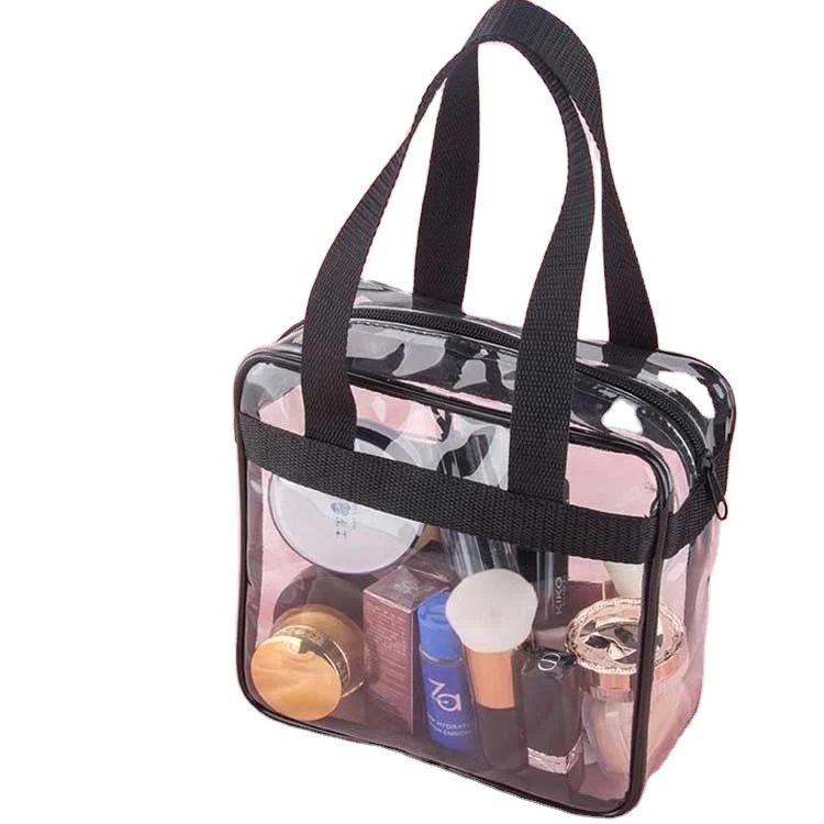 Прозрачный прозрачный принт из переработанного пвх, модный рекламный шоппинг, дорожная водонепроницаемая сумка с ручками, застежка-молния