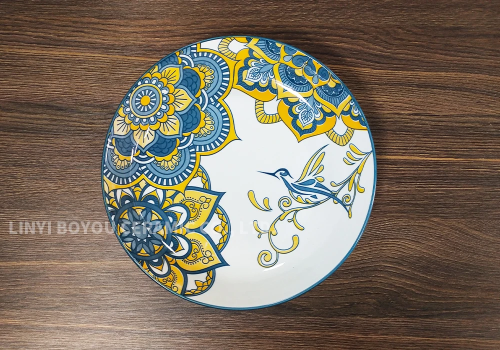 Very beautiful design, low price pad printing porcelain plate high quality ceramic tableware accept wholesale