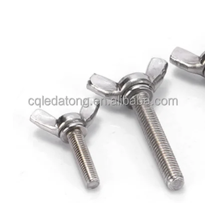 304 Stainless Steel Butterfly Bolt DIN316  Lengthened Dish Screw M3-M12 Horn Ingot Hand Screw for Various Applications