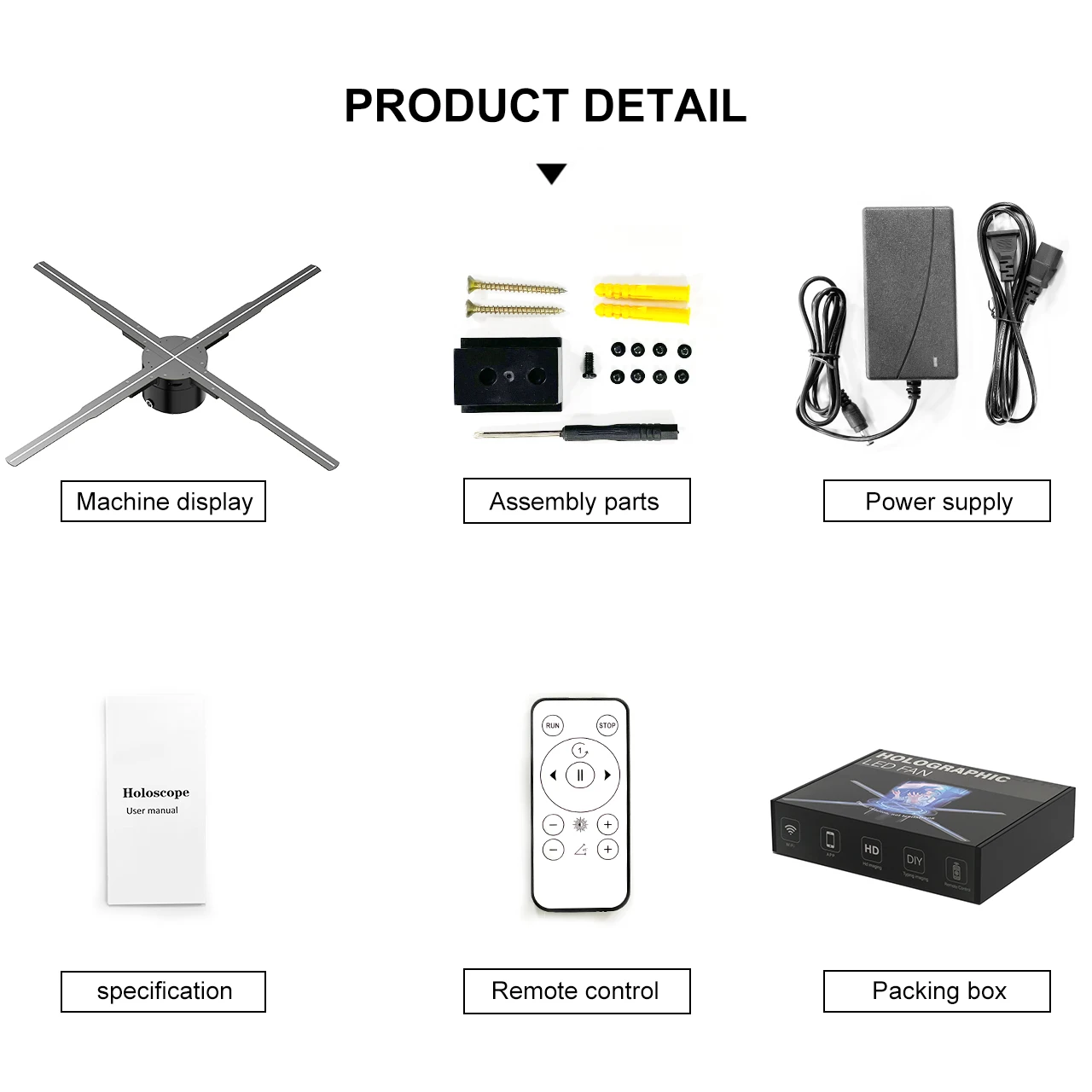 3D Advertising Player 62CM Rotation Luminous WIFI Connection Upload Material Advertising Logo Light Projector