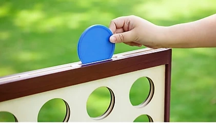 Modern Four in Row Classic Garden Game Set Giant Wooden Pieces Outdoor Fun Family Bedroom Living Room Dining Hospital Hotel Use
