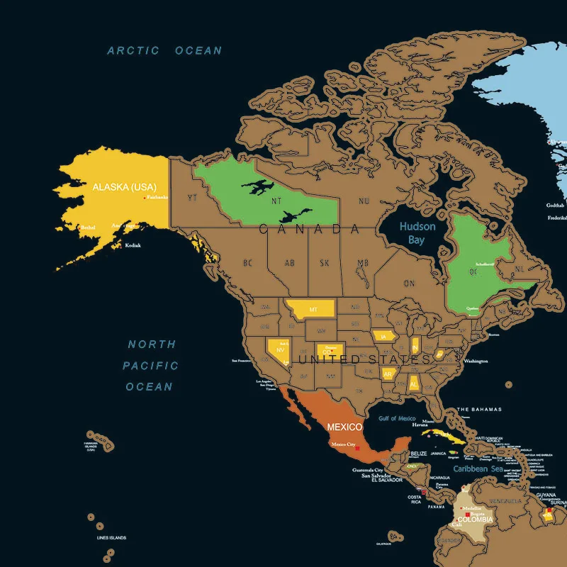 
Scratch Off Map of The World Travel Map Includes Capital Cities 82.5x59.4cm 