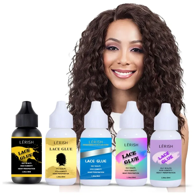 Custom Your Logo Private Label Lace Wig Glue And Hair Styling Wax Gel Combo Pack Hair Tint Spray Edge Control Lace Glue