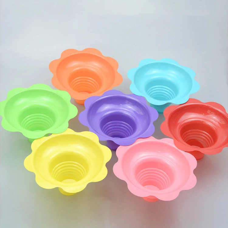 Summer Hot Selling Disposable 4oz 8oz 12oz clear colourful PET Shaved Ice Flower Cups with lids