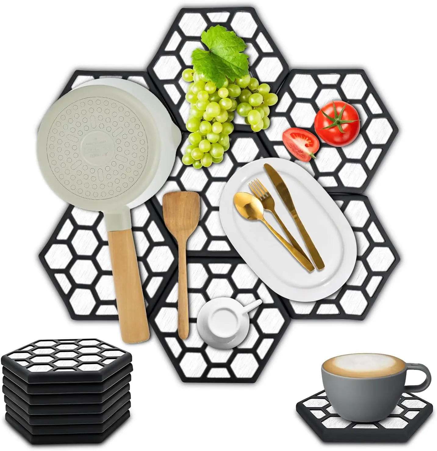 Diatomite Quick Drying Kitchen Counter Mats with Antislip Silicone Pad, Stone Drying Mat for Kitchen Counter