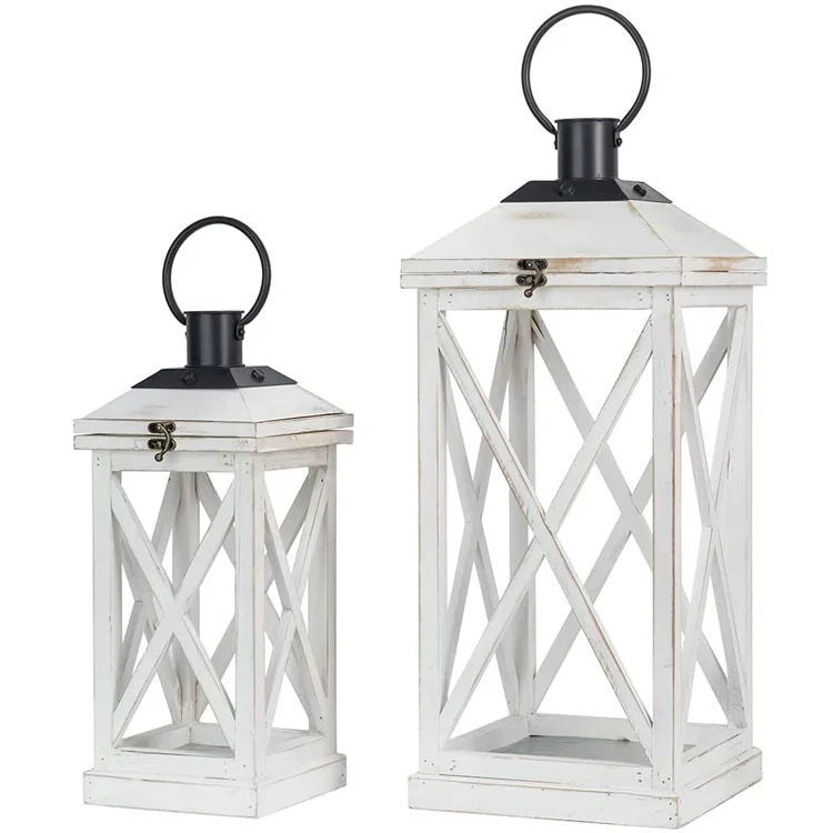 Farmhouse hanging decorative wooden candle lights suitable for outdoor and Indoor