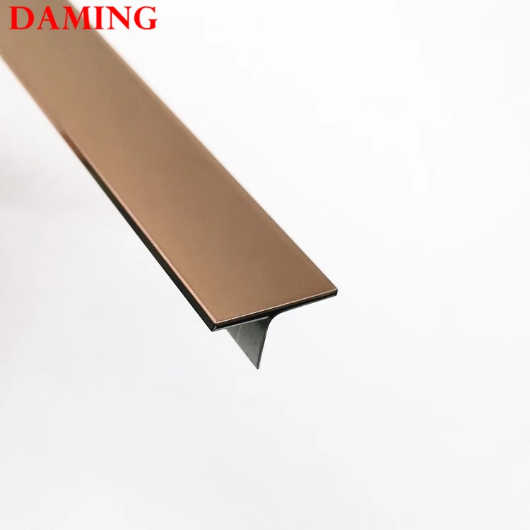 
304 grade T type stainless steel tile trim ceramic flexible decorative metal transition strips 
