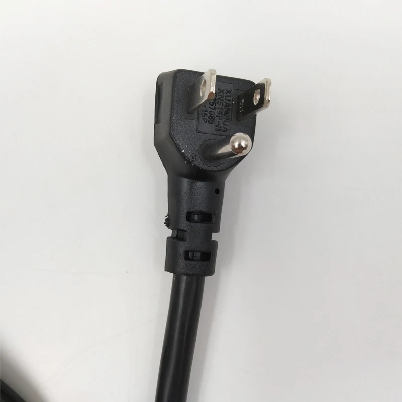 AC power cord with angled NEMA5-15P plug, free end