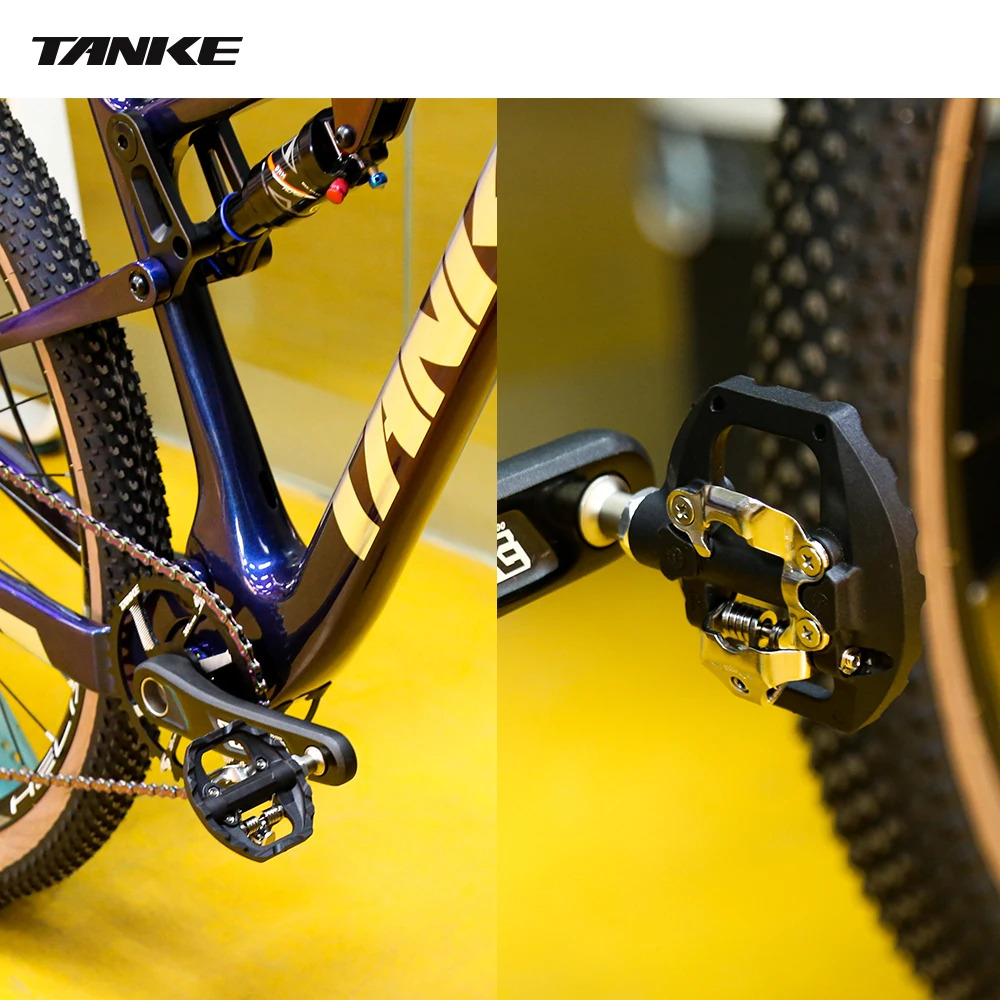 TANKE  Bicycle Self-Locking Shoe Cleat Pedal Seal Bearing Nylon Road Bike Pedal