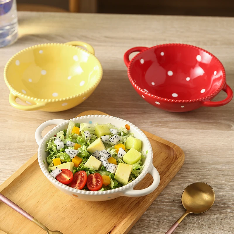 Wholesale In Stock Ceramic Large Noodle Soup Bowl Stoneware Hand-Painting Dinnerware Pink Ramen Bowl Oven Microwavable Safe