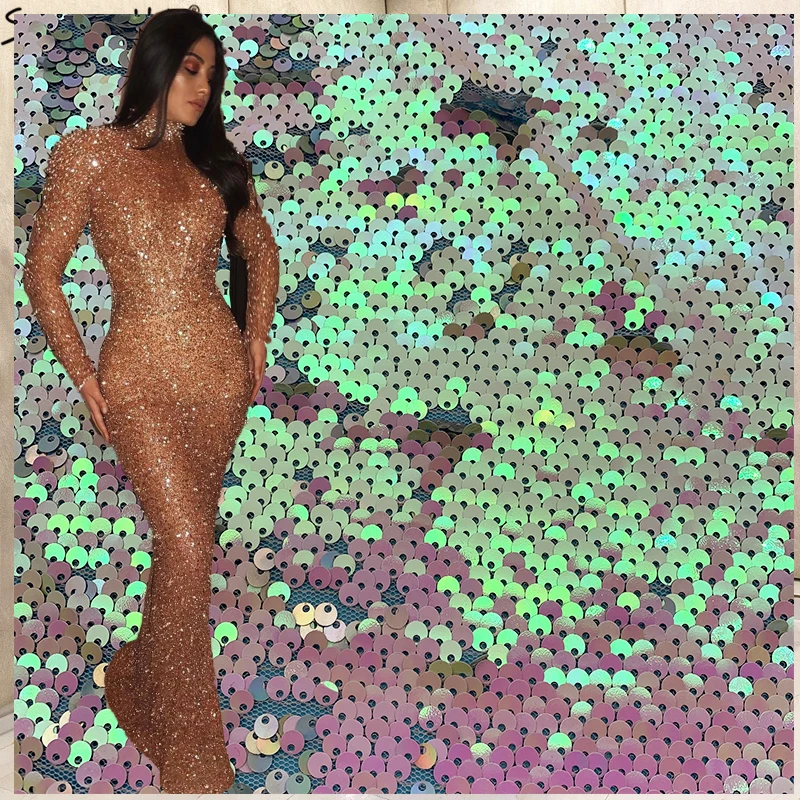 High quality mesh lace stone lace embroidery home textile 100% polyester bridal fabric luxury embroidery beads sequins