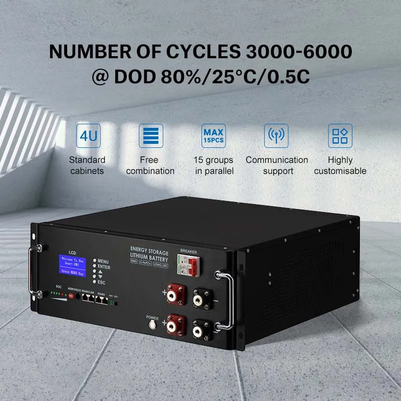 48v 51.2v 100ah 200ah Lifepo4 Battery Rack Solar Energy Storage Parallel Cabinet Lithium Battery Rack Mount Battery