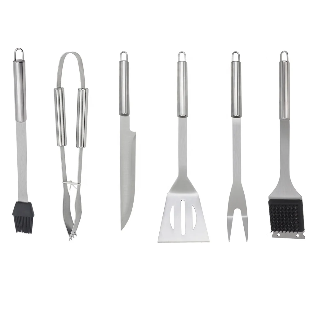 Hot Search 6PCS Stainless Steel BBQ Tools camping grill accessories for barbecue grill mat