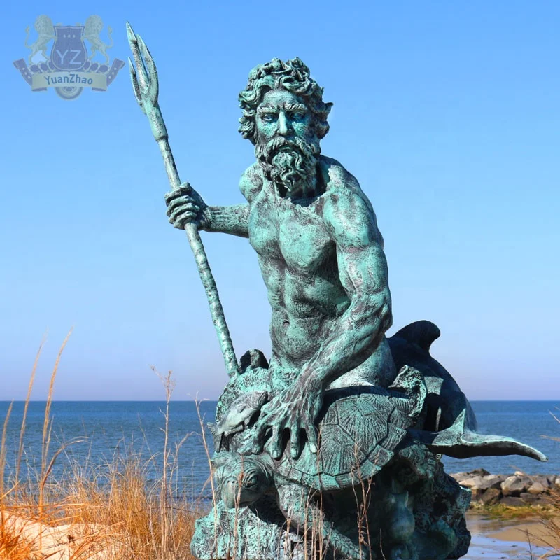 Famous Greed Sea God Poseidon Sculpture Ancient Neptune Poseidon Bronze Statue
