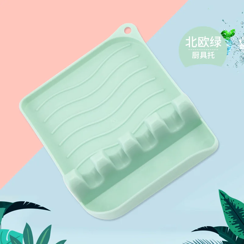 Silicone kitchenware spoon pad silicone spatula spoons shelf rack kitchen cooking tools accessories spoon holder mat shovel mat