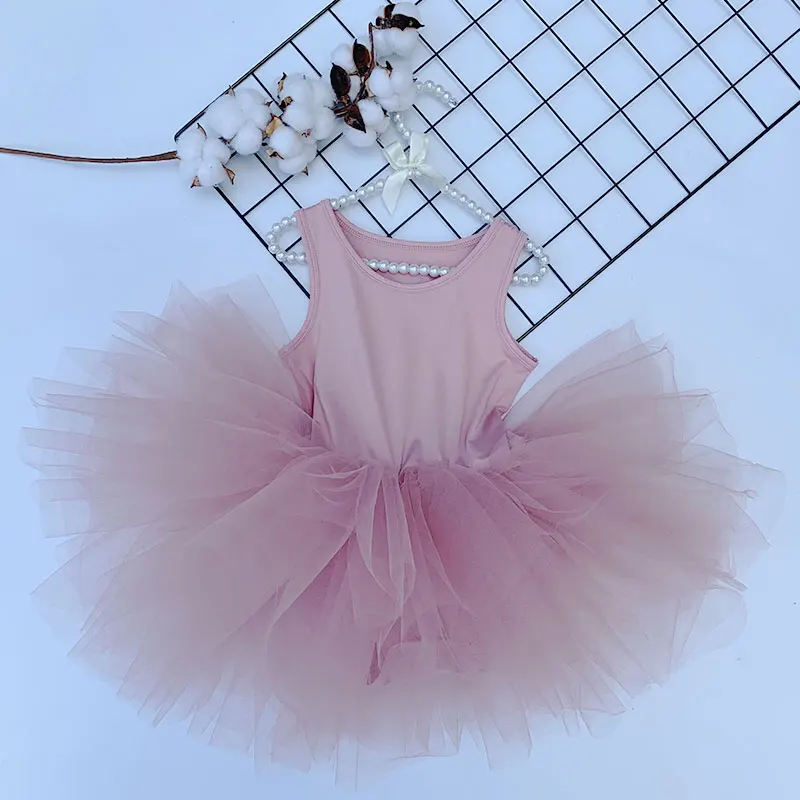 Fancy kids girl ballet tulle princess tutu sleeveless dance dress