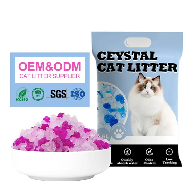 Bulk Cat Litter Wholesale OEM Catlitter Kitty Odor Control PH indicator Crystal Silica Gel Cat Litter