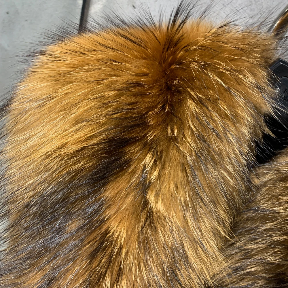 High quality warm winter fur scarf natural real fur shawls raccoon fur scarf ladies